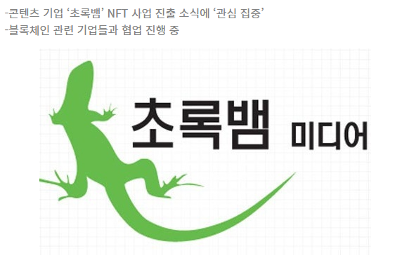 빗썸까지 투자하는 ‘초록뱀’, NFT 사업 가속화되나?