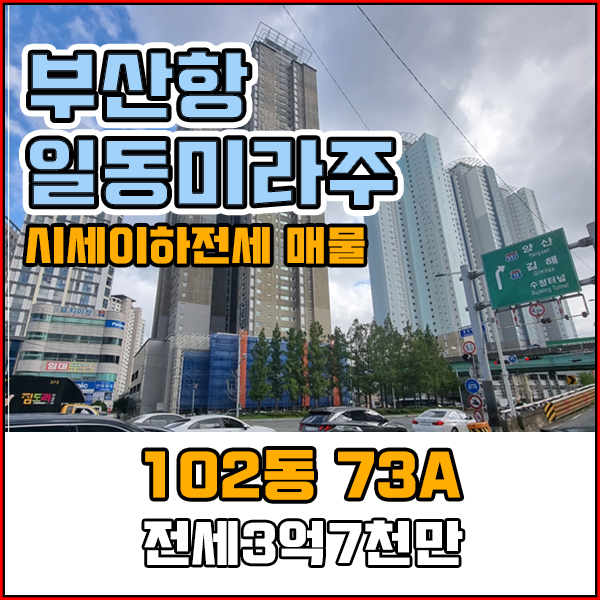  좌천동아파트 신축첫입주 부산항일동미라주 전세3억7천만 금액 제일 좋음 서두르세요
