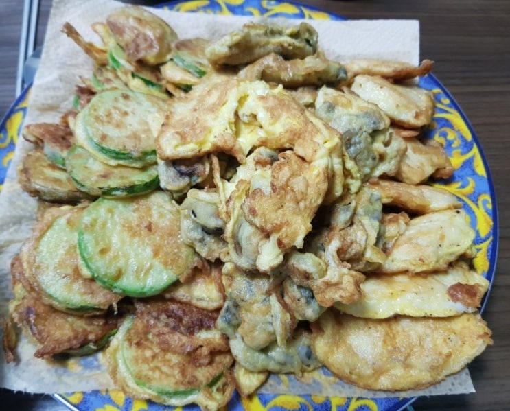 모둠전 굴전 호박전 가자미 전 만들기~ 모둠전 굴전 호박전 가자미 전 만들기~