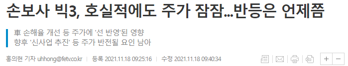  11/15 ~ 11/19 주가 움직임 분석