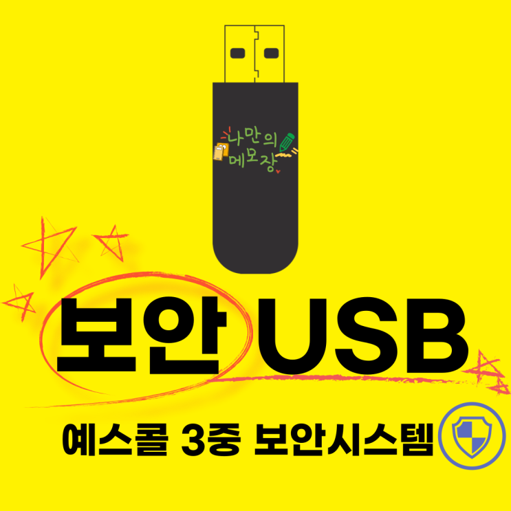  예스콜 보안USB메모리로 3가지의 기능을 사용해보세요.