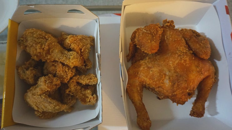  옛날통닭이 땡길때 파더s치킨과 황금올리브 반마리 내돈내먹 후기