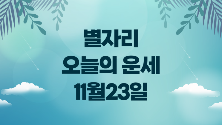  별자리 오늘의 운세 11월 23일 화요일