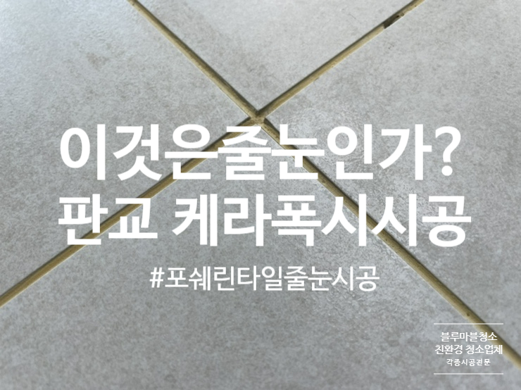  분당 케라 폭시 시공 업체 매트함의 매력 판교 풍경채 시공 이야기