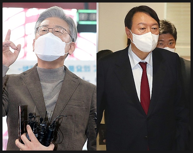 차기 대선후보 지지율, 윤석열(40.0%) 이재명(39.5%), 오차 범위 이내 초접전