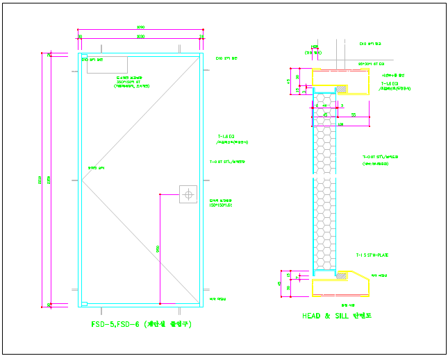 갑종방화문 시공상세도(Shop Drawing) 표기 내용 : 네이버 블로그 갑종방화문 시공상세도(Shop Drawing) 표기 내용 : 네이버 블로그