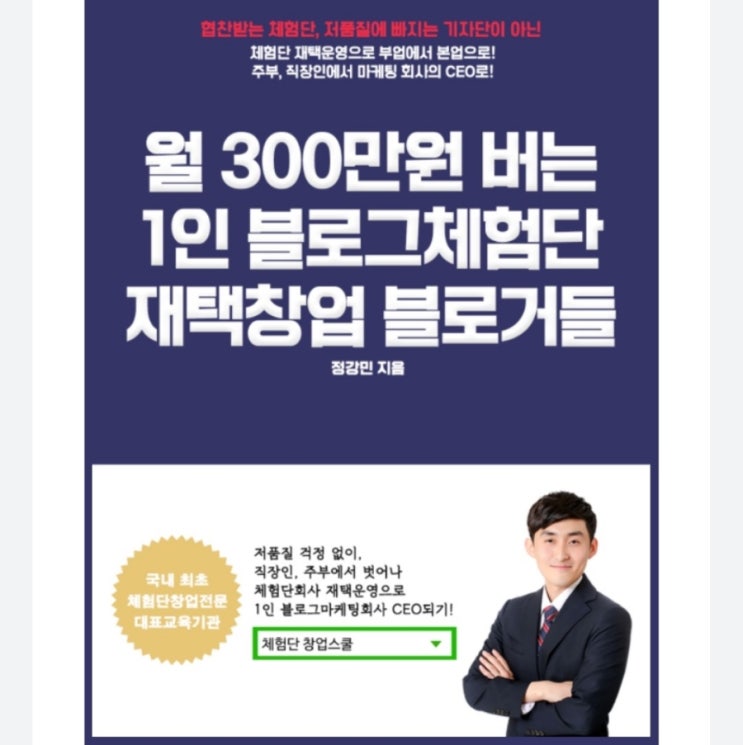  체창스 정강민 대표의 체험단 창업으로 네이버 블로그 수익 내는법 서평