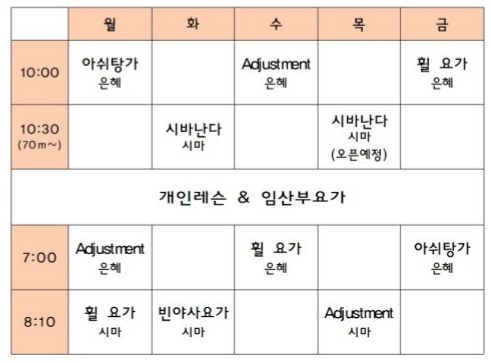  대화동요가) 2021. 11  수련표