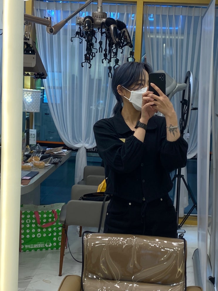  보그 헤어 합정점 l 다련디자이너의 블루 염색 체인지