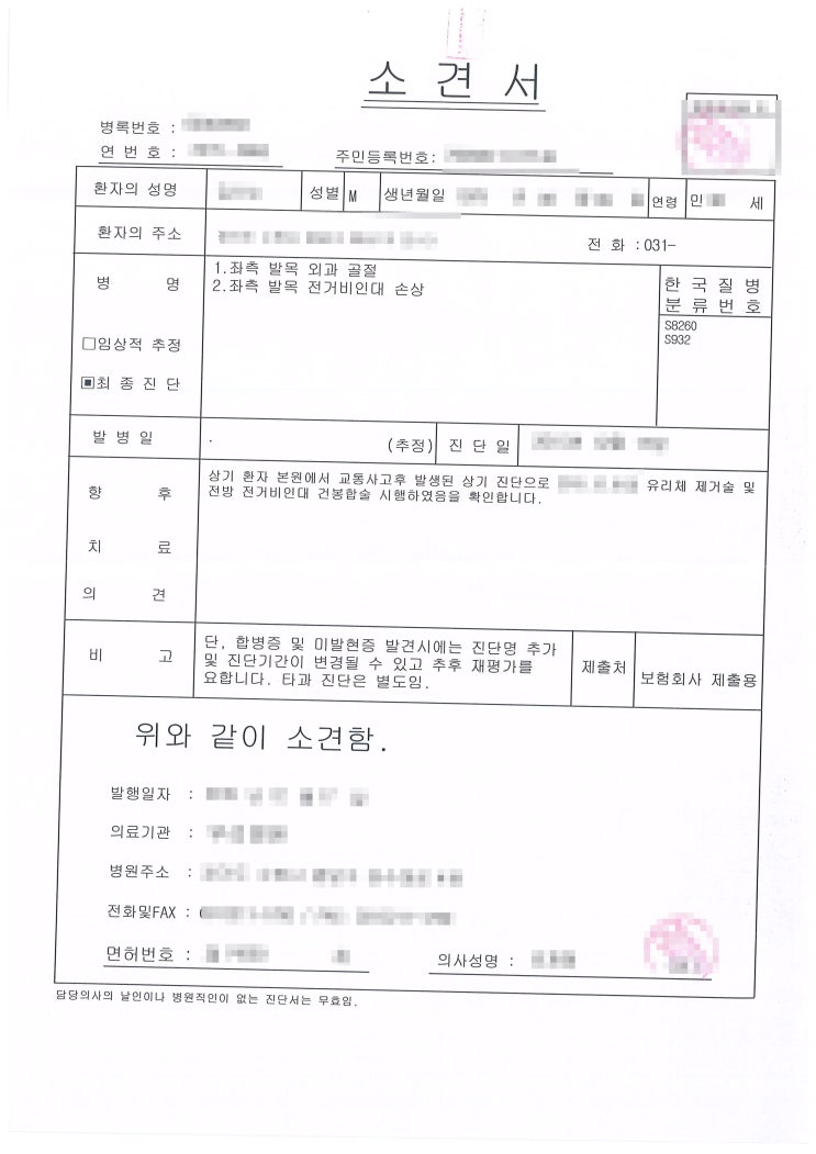  발목 외과골절 사례(족관절외과)