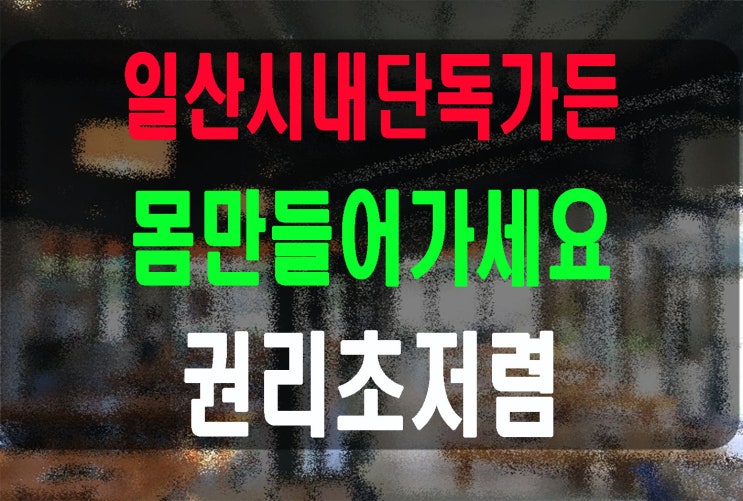  일산 시내 보기드문 단독가든임대 초저렴한권리금 시설은 갑 (급매)