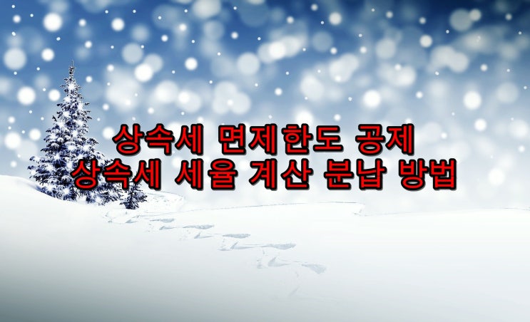  상속세 면제한도 공제 상속시 세율 계산 분납 방법