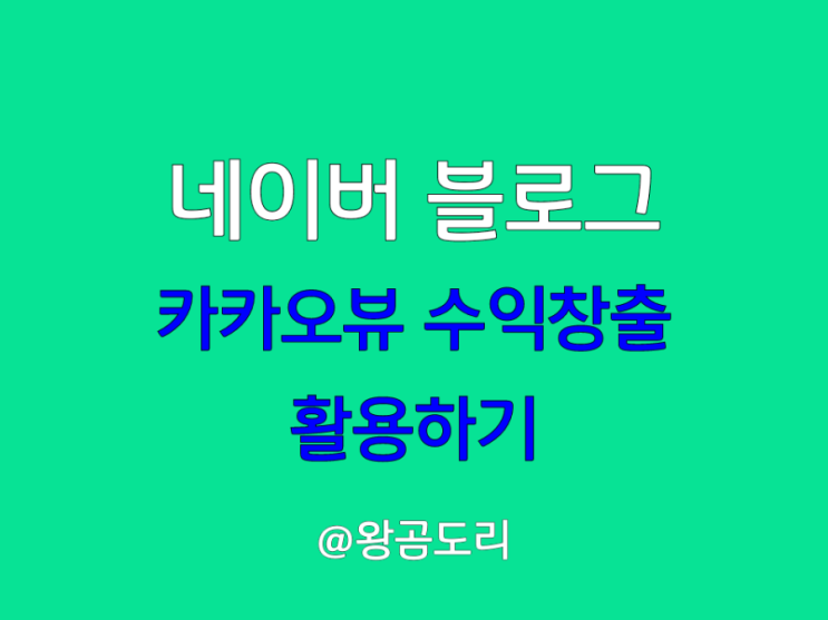  네이버 블로그 카카오뷰 이용해 부가 수익 창출하기