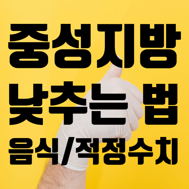  중성지방 낮추는 법(음식/적정수치 등)