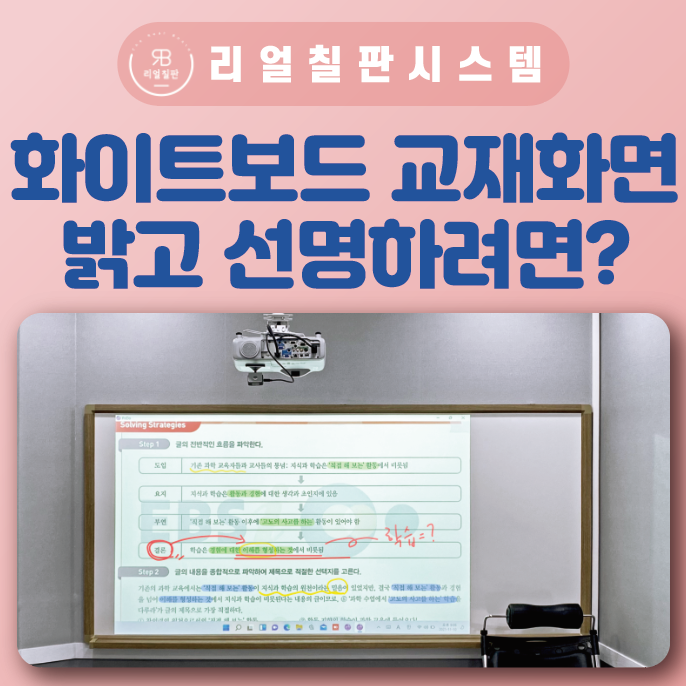  무광 화이트보드 칠판에 선명한 교재가 있다면 완주 에이콘영어학원 확장 개원