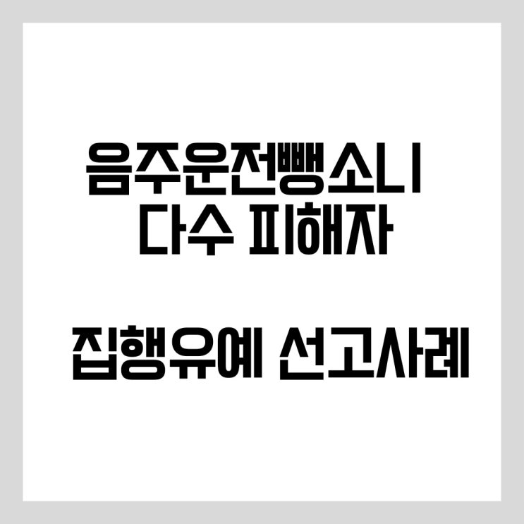  피해자 다수 뺑소니음주운전 집행유예 선고 사례입니다