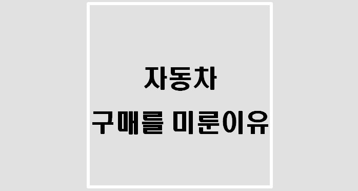 자동차 구매를 미룬이유(기회비용)