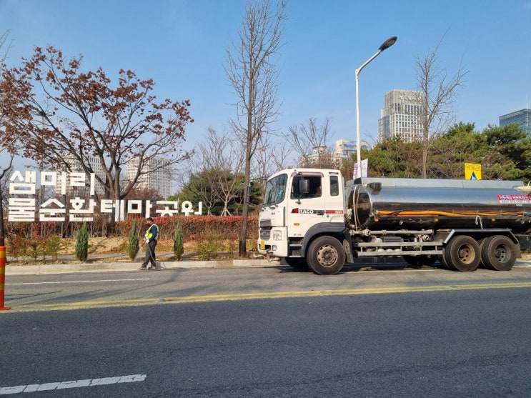  [대전살수차 물차 청정살수] 대전 서구 둔산동 샘머리공원 바람길숲 조경 작업