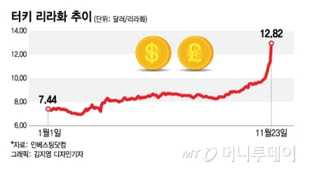  폭등하는 터키 리라 환율을 바라보며...