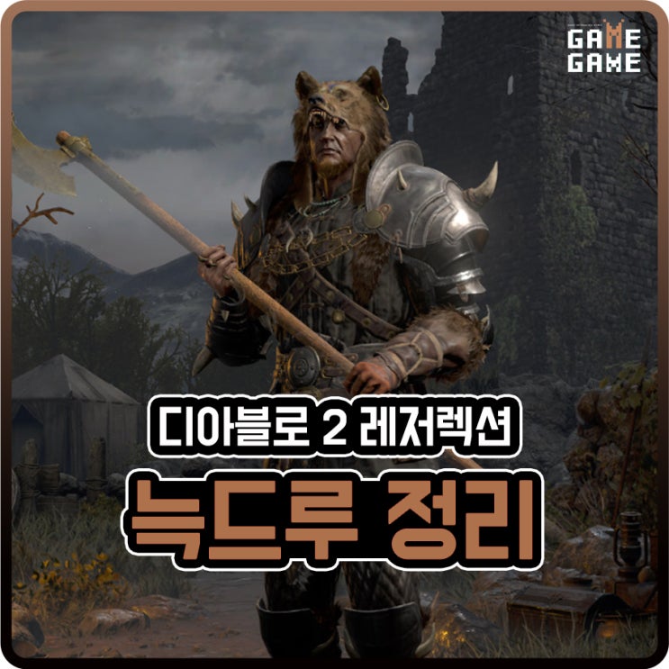  디아2 드루이드 정리 / 늑드루 스텟 스킬 무기 장비 템세팅 +용병