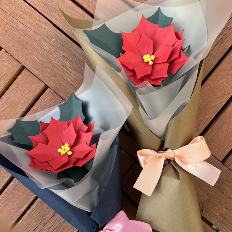 다가올 크리스마스에 선물 준비하세요 :) -포인세티아 한송이꽃포장