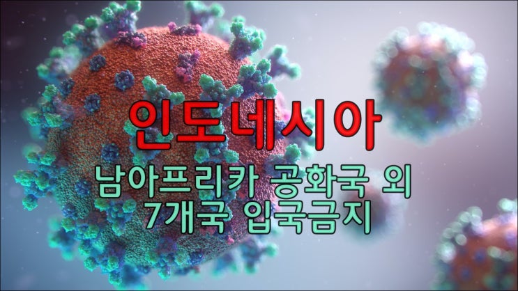  오미크론 변이바이러스  남아프카공화국외 7개국 인도네시아 입국금지