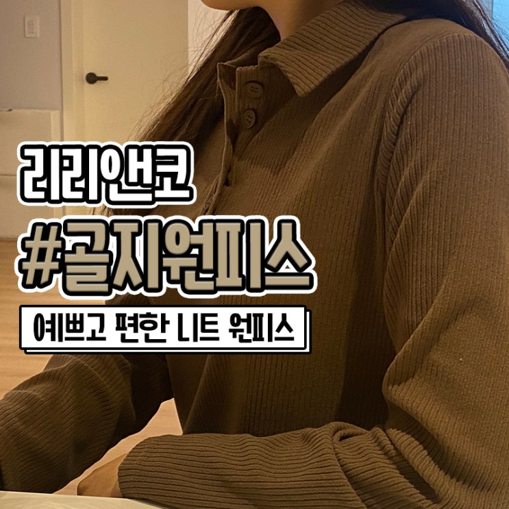  겨울 꾸안꾸 룩 루루딩 골지 카라넥 니트 원피스