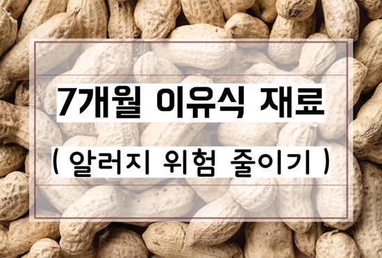  [7개월 이유식 재료] 땅콩 알레르기 위험 줄이기, 생선 수은, 미역, 파래