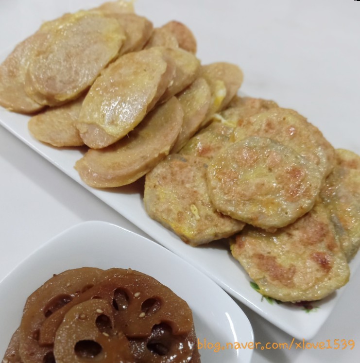  연근전 만드는 법 명란젓 넣어 아삭아삭 알이 톡톡