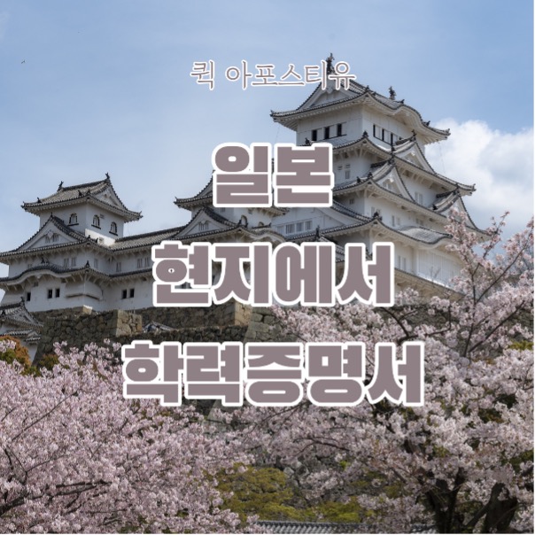  일본 학력증명서 준비 어려우시다고요?