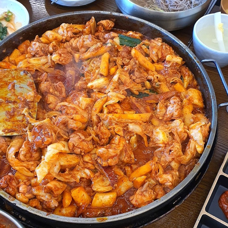  춘천 통나무집닭갈비에서 닭갈비, 볶음밥, 명태회 비빔막국수 먹고옴! (내돈내먹)
