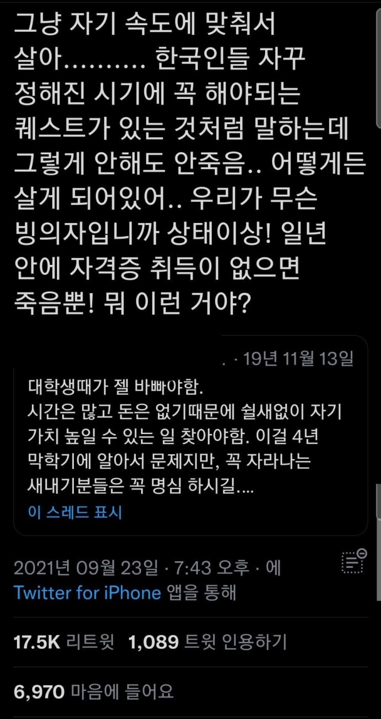 그냥 자기 속도에 맞춰서 살아 한국인들 그냥 자기 속도에 맞춰서 살아 한국인들