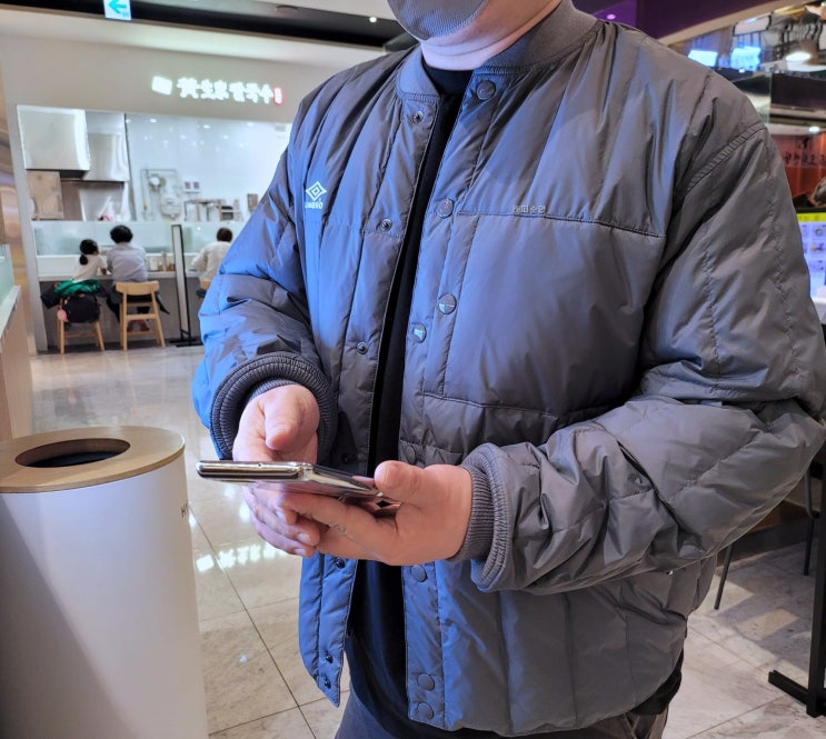  엄브로 경량 구스다운 서바이벌 숏패딩 내돈내산