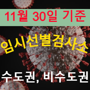 [11월 30일 기준] 전국에서 운영 중인 179개소의 코로나19 임시선별검사소 현황 공유