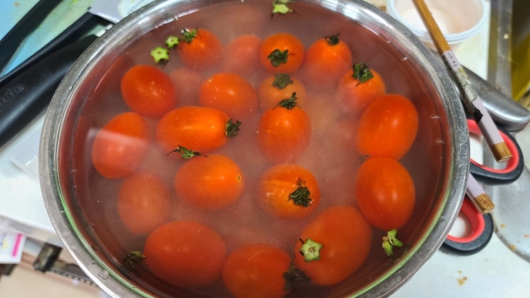  과일세정제 리노베라 칼슘파우더 방울토마토 씻는법