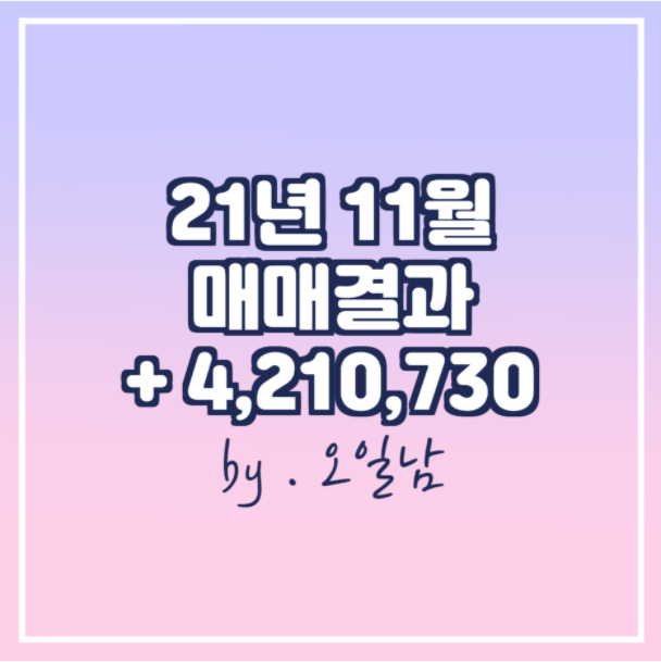 -21년 11월 매매 결과(총 손익: 4,210,730)