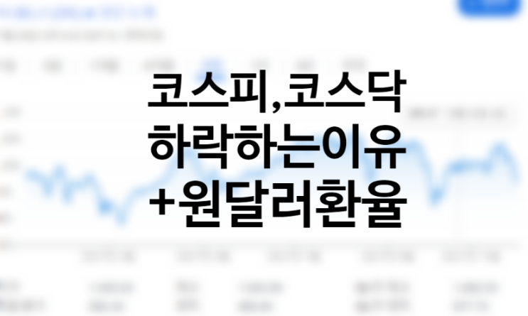 코스피 코스닥 연중 최저가 지속 하락하는 이유 (vs 미국주식 미국증시 차이) 원달러 환율