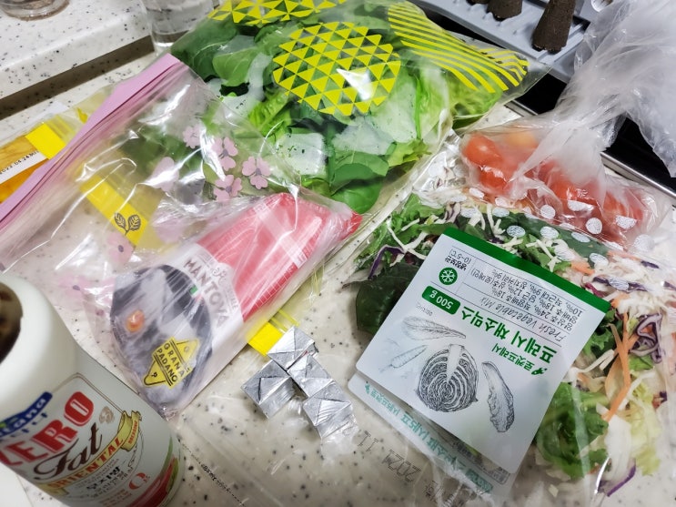  [식물일기] 오늘식물 수경재배기 수확, 루꼴라 로메인상추 샐러드 만들기