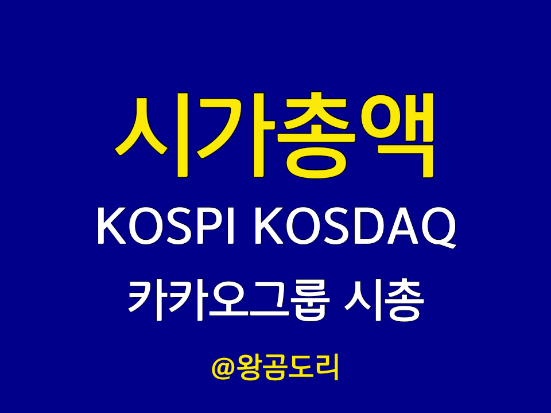  코스피 코스닥 시가총액 뜻 순위(카카오그룹 시총 3순위)