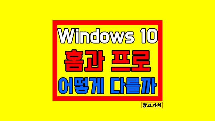 윈도우 10 홈 프로의 차이 : Home, Pro 고민이라면