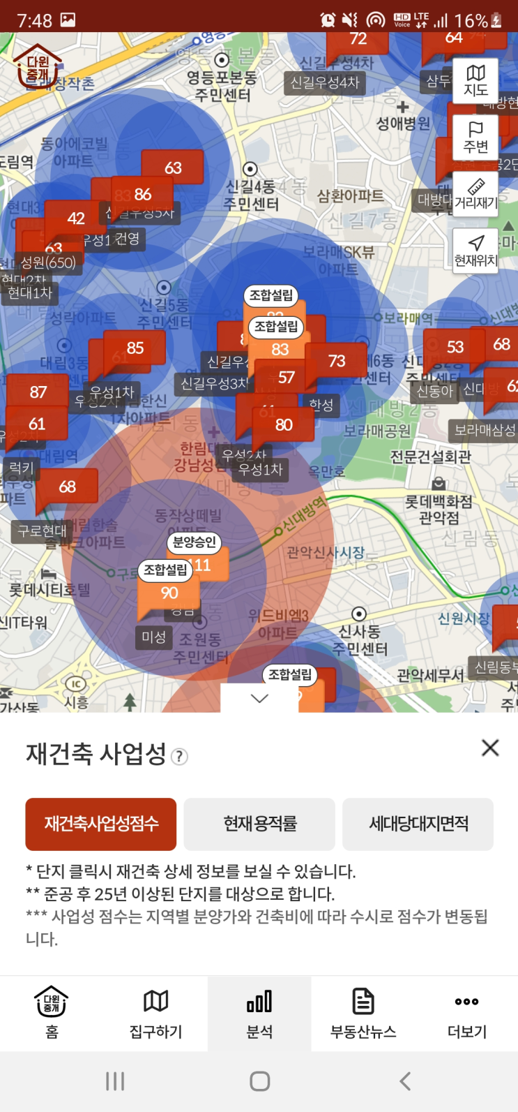  다윈중개 부동산앱 : 재건축 분담금 사업성 분석