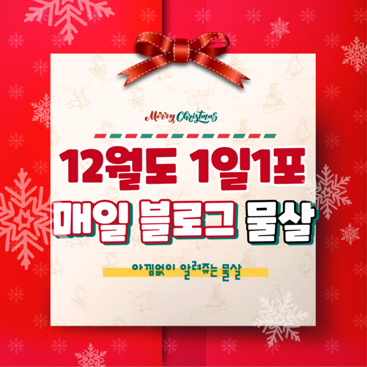  연말을 준비하면서, 1일1포 프로젝트와 함께, 2021년 12월 각오