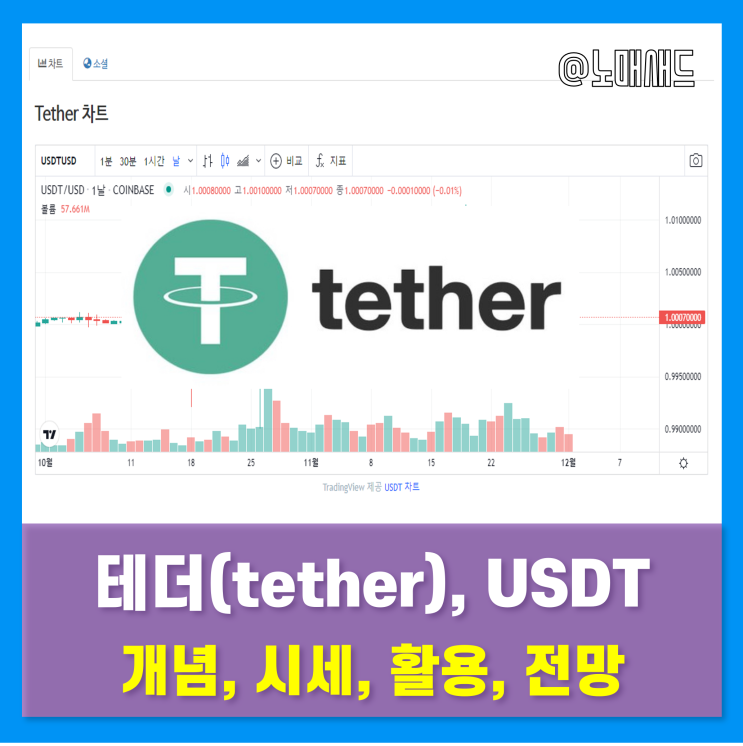 테더코인 (USDT) 개념, 시세, 사업성, 전망 등 정리