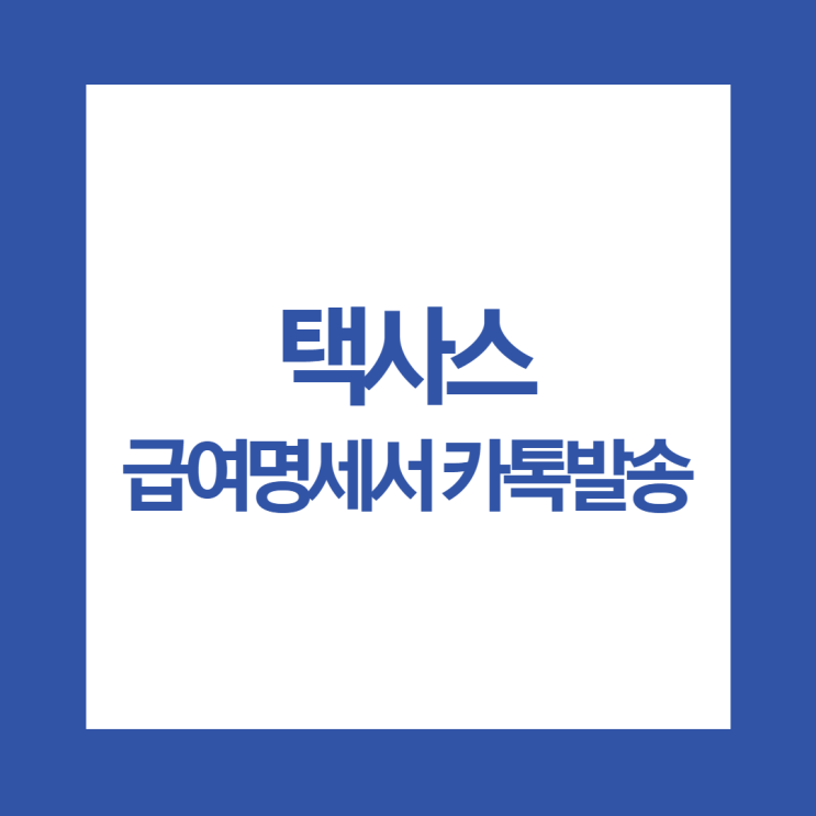  택사스로 급여명세서 카톡발송하기 장단점