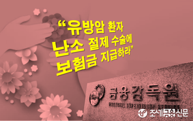 금감원, 유방암 환자 난소 절제 수술에 보험금 지급 결정 금감원, 유방암 환자 난소 절제 수술에 보험금 지급 결정