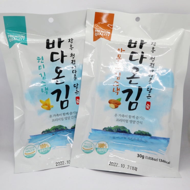  바다온김 아몬드&현미 바삭하고 건강한 김스낵