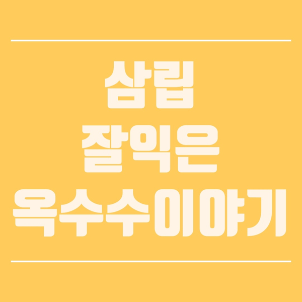  [내돈내산 후기] 삼립 잘익은옥수수이야기