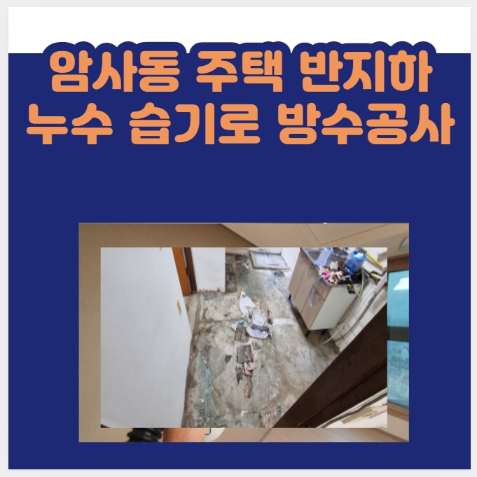 암사동 주택 벽 반지하 방바닥 습기 누수를 차단하기 위한 방수공사 / 나비야놀자