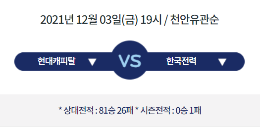  [V리그 프리뷰] 211203_현대캐피탈 vs 한국전력