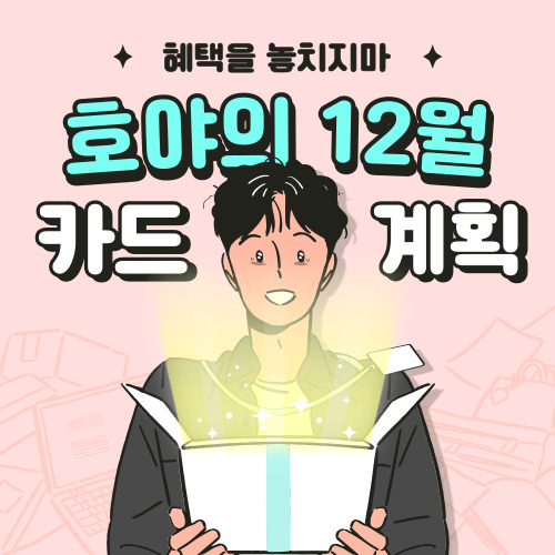  혜택을 놓치지마! 호야의 12월 카드 계획(신용/체크)